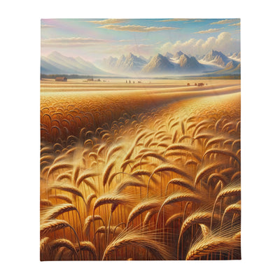 Ölgemälde eines bayerischen Weizenfeldes, endlose goldene Halme (TR) - Überwurfdecke xxx yyy zzz 127 x 152.4 cm