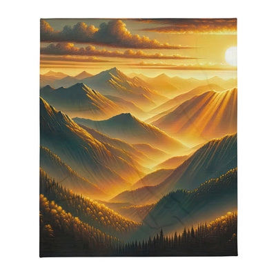 Ölgemälde der Berge in der goldenen Stunde, Sonnenuntergang über warmer Landschaft - Überwurfdecke berge xxx yyy zzz 127 x 152.4 cm