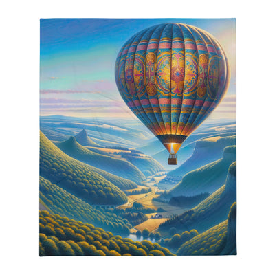 Ölgemälde einer ruhigen Szene mit verziertem Heißluftballon - Überwurfdecke berge xxx yyy zzz 127 x 152.4 cm