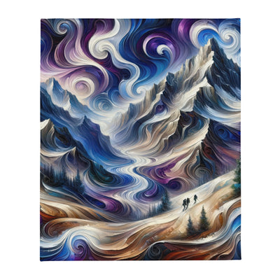 Ölgemälde der Alpen in abstraktem Expressionismus, wilde Naturdarstellung - Überwurfdecke berge xxx yyy zzz 127 x 152.4 cm