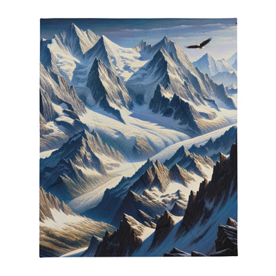 Ölgemälde der Alpen mit hervorgehobenen zerklüfteten Geländen im Licht und Schatten - Überwurfdecke berge xxx yyy zzz 127 x 152.4 cm