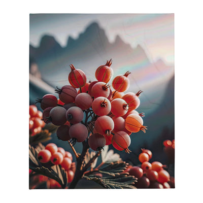 Foto einer Gruppe von Alpenbeeren mit kräftigen Farben und detaillierten Texturen - Überwurfdecke berge xxx yyy zzz 127 x 152.4 cm