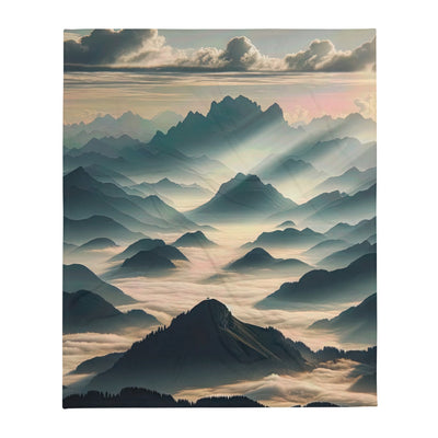 Foto der Alpen im Morgennebel, majestätische Gipfel ragen aus dem Nebel - Überwurfdecke berge xxx yyy zzz 127 x 152.4 cm
