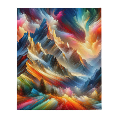 Lebendige abstrakte Alpendarstellung in populärem Kunststil - Überwurfdecke berge xxx yyy zzz 127 x 152.4 cm