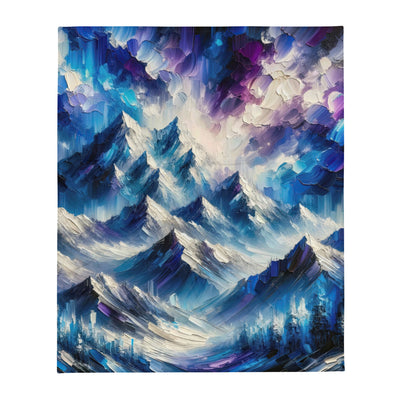 Alpenabstraktion mit dramatischem Himmel in Öl - Überwurfdecke berge xxx yyy zzz 127 x 152.4 cm