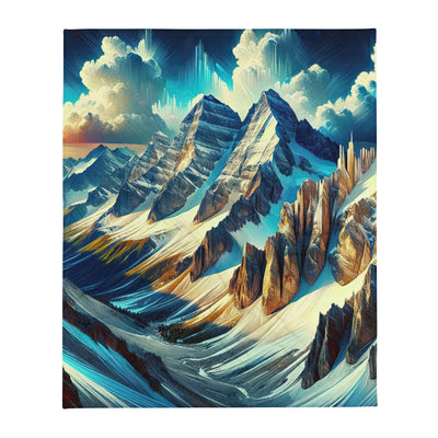 Majestätische Alpen in zufällig ausgewähltem Kunststil - Überwurfdecke berge xxx yyy zzz 127 x 152.4 cm