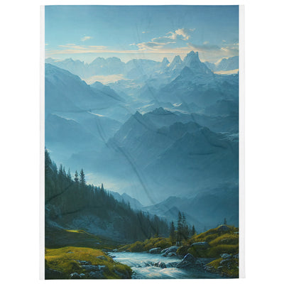 Gebirge, Wald und Bach - Überwurfdecke berge xxx 152.4 x 203.2 cm