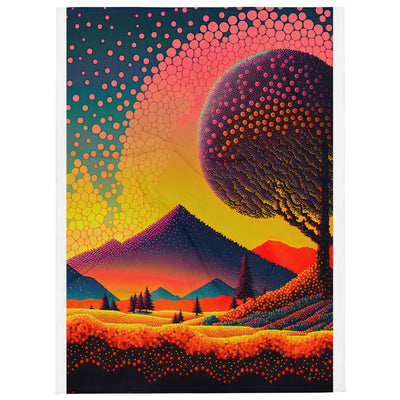 Berge und warme Farben - Punktkunst - Überwurfdecke berge xxx 152.4 x 203.2 cm