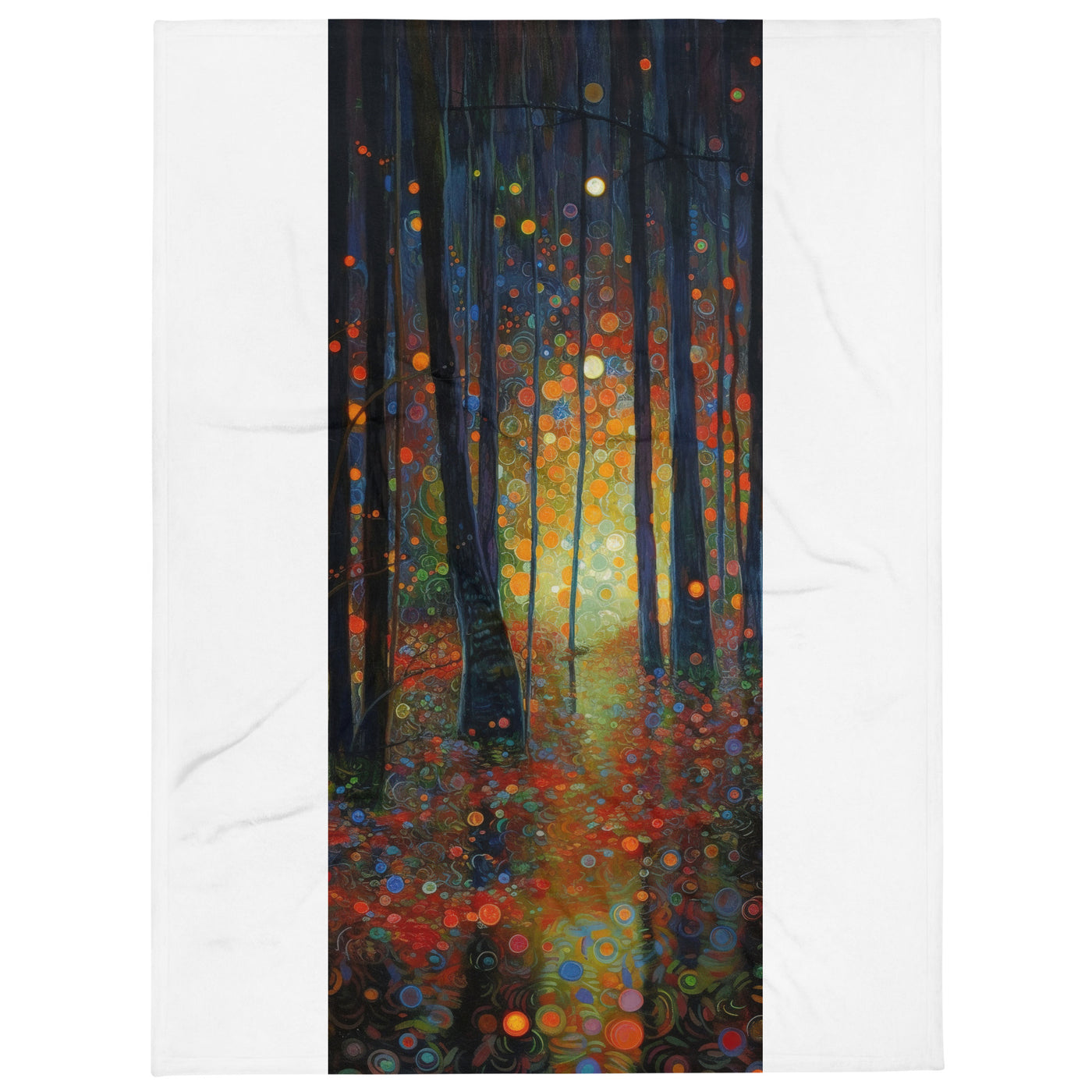 Wald voller Bäume - Herbstliche Stimmung - Malerei - Überwurfdecke camping xxx 152.4 x 203.2 cm