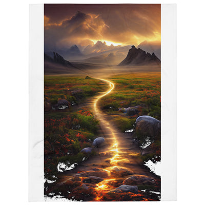 Landschaft mit wilder Atmosphäre - Malerei - Überwurfdecke berge xxx 152.4 x 203.2 cm