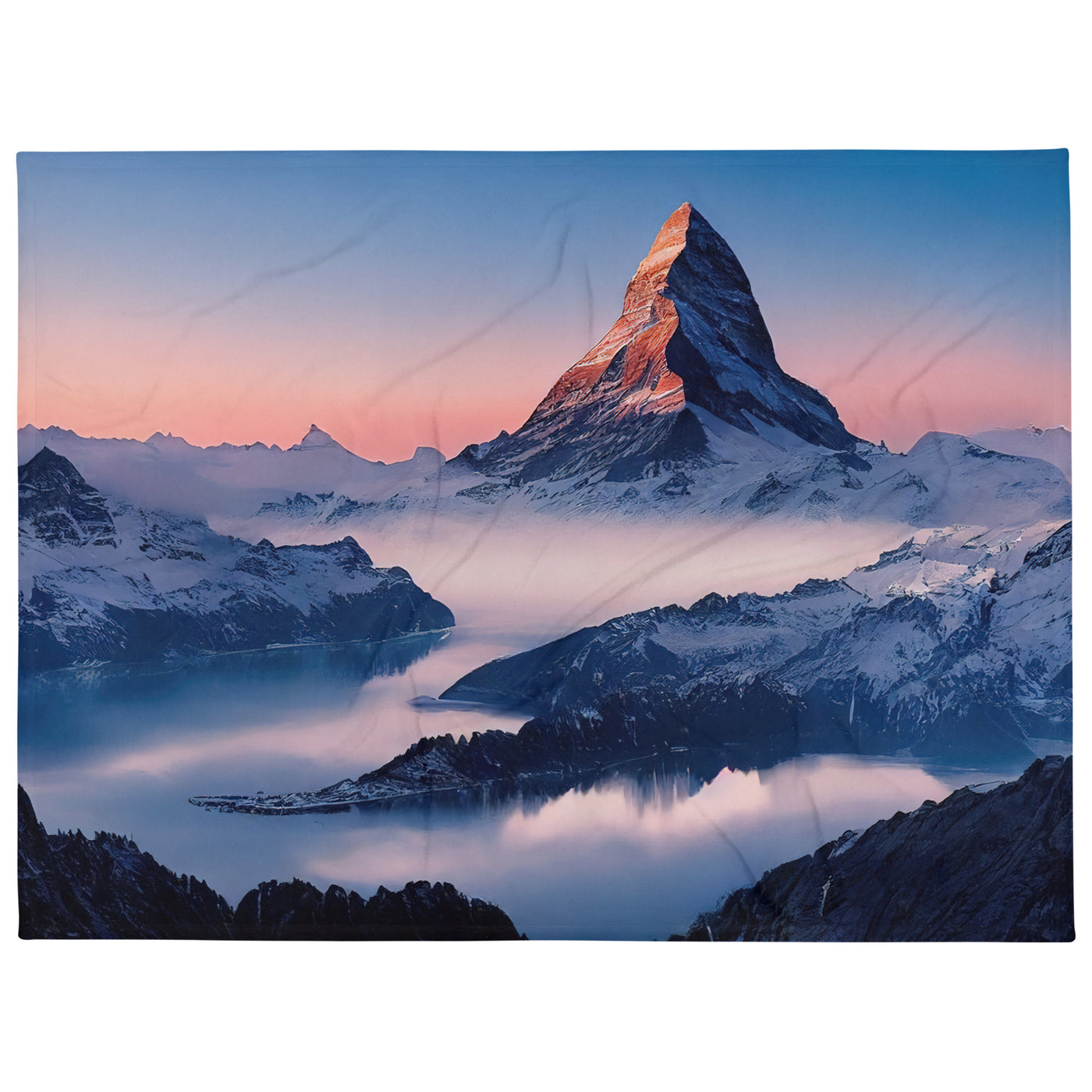 Matternhorn - Nebel - Berglandschaft - Malerei - Überwurfdecke berge xxx 152.4 x 203.2 cm