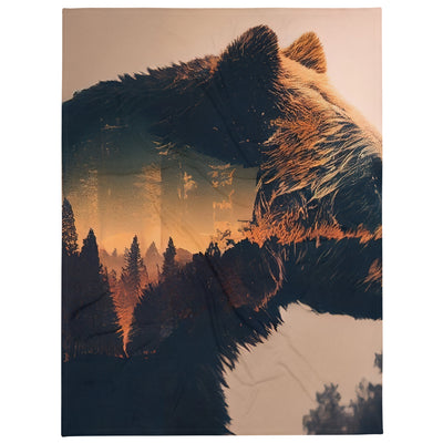 Bär und Bäume Illustration - Überwurfdecke camping xxx 152.4 x 203.2 cm