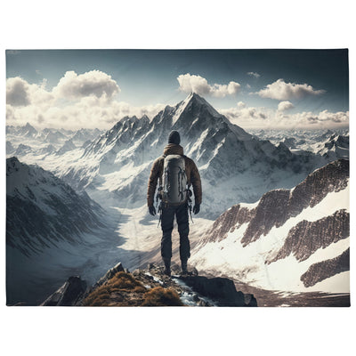 Wanderer auf Berg von hinten - Malerei - Überwurfdecke berge xxx 152.4 x 203.2 cm
