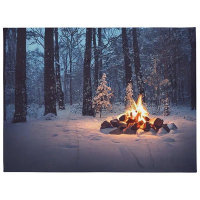 Lagerfeuer im Winter - Camping Foto - Überwurfdecke camping xxx 152.4 x 203.2 cm