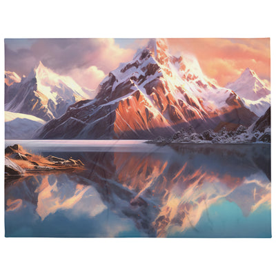 Berg und Bergsee - Landschaftsmalerei - Überwurfdecke berge xxx 152.4 x 203.2 cm