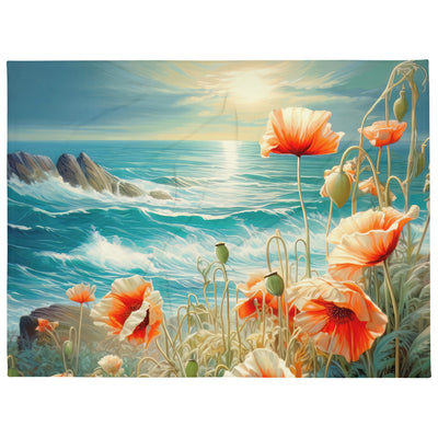 Blumen, Meer und Sonne - Malerei - Überwurfdecke camping xxx 60″×80″