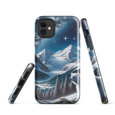 Sternennacht und Eisbär: Acrylgemälde mit Milchstraße, Alpen und schneebedeckte Gipfel - iPhone Schutzhülle (robust) camping xxx yyy zzz iPhone 11