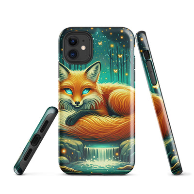 Bezaubernder Fuchs auf erleuchteter mystischer Waldlichtung - iPhone Schutzhülle (robust) camping xxx yyy zzz iPhone 11