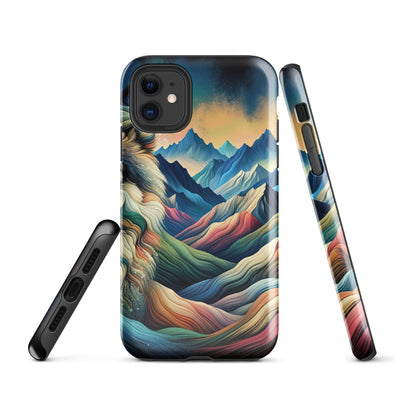 Traumhaftes Alpenpanorama mit Wolf in wechselnden Farben und Mustern (AN) - iPhone Schutzhülle (robust) xxx yyy zzz iPhone 11