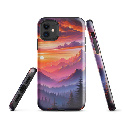 Ölgemälde der Alpenlandschaft im ätherischen Sonnenuntergang, himmlische Farbtöne - iPhone Schutzhülle (robust) berge xxx yyy zzz iPhone 11