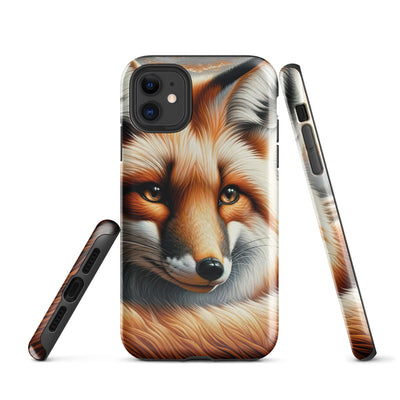 Ölgemälde eines nachdenklichen Fuchses mit weisem Blick - iPhone Schutzhülle (robust) camping xxx yyy zzz iPhone 11