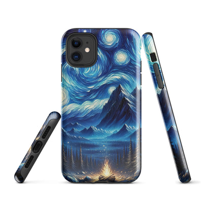 Sternennacht-Stil Ölgemälde der Alpen, himmlische Wirbelmuster - iPhone Schutzhülle (robust) berge xxx yyy zzz iPhone 11