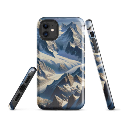 Ölgemälde der Alpen mit hervorgehobenen zerklüfteten Geländen im Licht und Schatten - iPhone Schutzhülle (robust) berge xxx yyy zzz iPhone 11