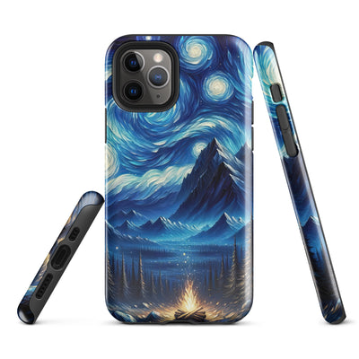 Sternennacht-Stil Ölgemälde der Alpen, himmlische Wirbelmuster - iPhone Schutzhülle (robust) berge xxx yyy zzz iPhone 11 Pro