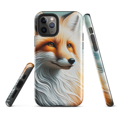 Ölgemälde eines anmutigen, intelligent blickenden Fuchses in Orange-Weiß - iPhone Schutzhülle (robust) camping xxx yyy zzz iPhone 11 Pro