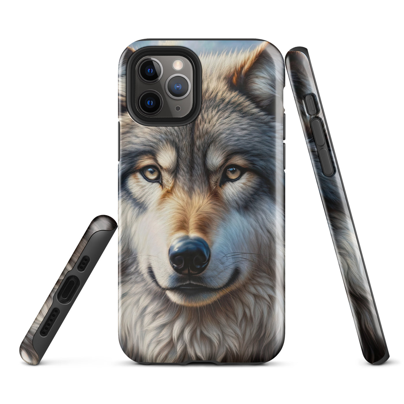Porträt-Ölgemälde eines prächtigen Wolfes mit faszinierenden Augen (AN) - iPhone Schutzhülle (robust) xxx yyy zzz iPhone 11 Pro