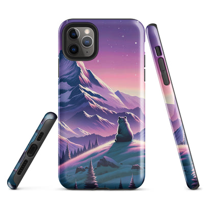 Bezaubernder Alpenabend mit Bär, lavendel-rosafarbener Himmel (AN) - iPhone Schutzhülle (robust) xxx yyy zzz iPhone 11 Pro Max