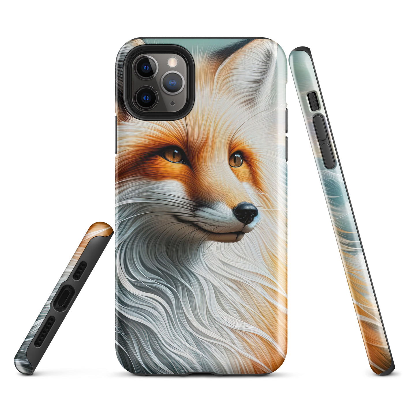 Ölgemälde eines anmutigen, intelligent blickenden Fuchses in Orange-Weiß - iPhone Schutzhülle (robust) camping xxx yyy zzz iPhone 11 Pro Max