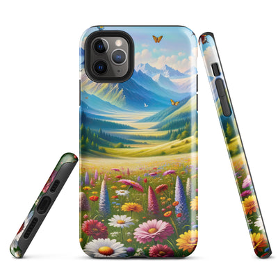 Ölgemälde einer ruhigen Almwiese, Oase mit bunter Wildblumenpracht - iPhone Schutzhülle (robust) camping xxx yyy zzz iPhone 11 Pro Max
