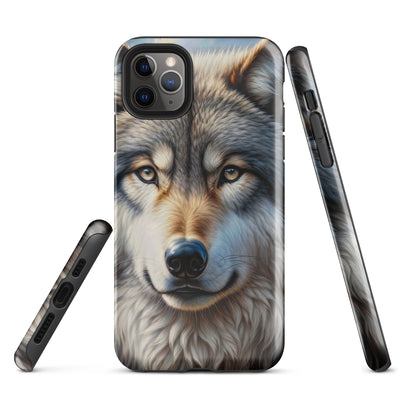 Porträt-Ölgemälde eines prächtigen Wolfes mit faszinierenden Augen (AN) - iPhone Schutzhülle (robust) xxx yyy zzz iPhone 11 Pro Max