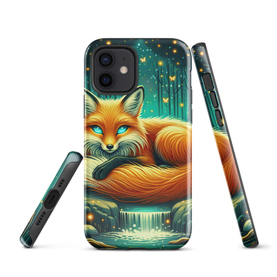 Bezaubernder Fuchs auf erleuchteter mystischer Waldlichtung - iPhone Schutzhülle (robust) camping xxx yyy zzz iPhone 12