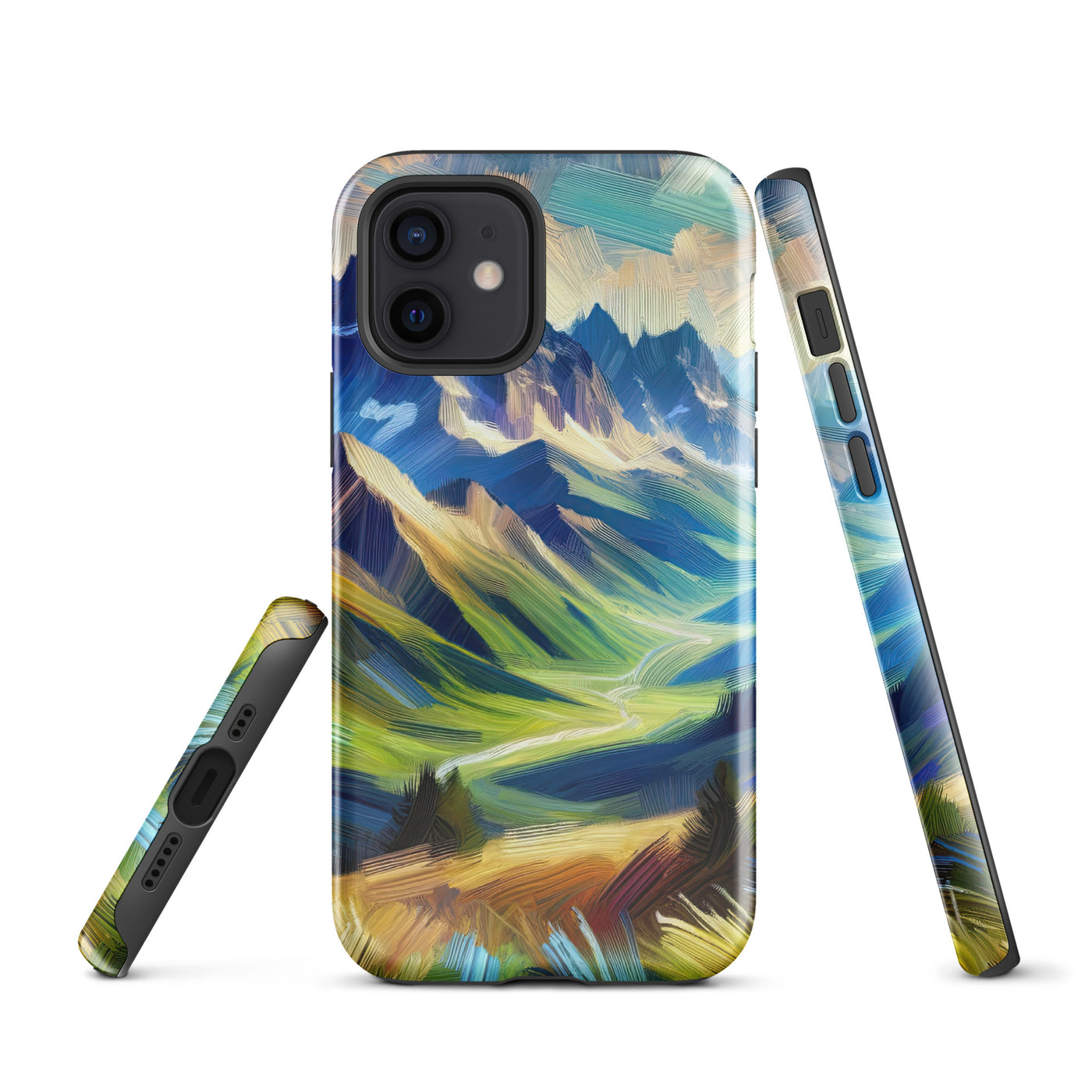 Impressionistische Alpen, lebendige Farbtupfer und Lichteffekte - iPhone Schutzhülle (robust) berge xxx yyy zzz iPhone 12