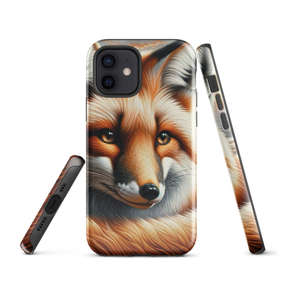 Ölgemälde eines nachdenklichen Fuchses mit weisem Blick - iPhone Schutzhülle (robust) camping xxx yyy zzz iPhone 12