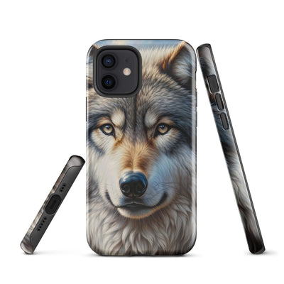 Porträt-Ölgemälde eines prächtigen Wolfes mit faszinierenden Augen (AN) - iPhone Schutzhülle (robust) xxx yyy zzz iPhone 12