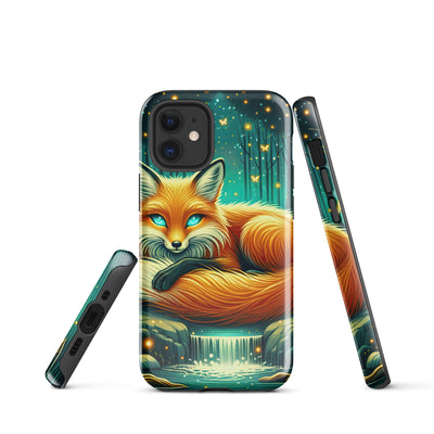 Bezaubernder Fuchs auf erleuchteter mystischer Waldlichtung - iPhone Schutzhülle (robust) camping xxx yyy zzz iPhone 12 mini