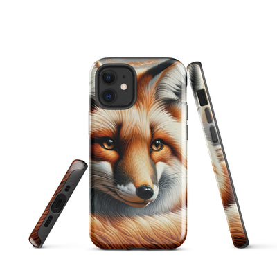 Ölgemälde eines nachdenklichen Fuchses mit weisem Blick - iPhone Schutzhülle (robust) camping xxx yyy zzz iPhone 12 mini