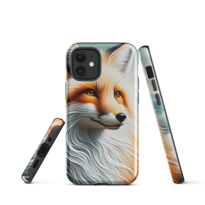 Ölgemälde eines anmutigen, intelligent blickenden Fuchses in Orange-Weiß - iPhone Schutzhülle (robust) camping xxx yyy zzz iPhone 12 mini