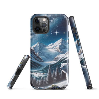 Sternennacht und Eisbär: Acrylgemälde mit Milchstraße, Alpen und schneebedeckte Gipfel - iPhone Schutzhülle (robust) camping xxx yyy zzz iPhone 12 Pro