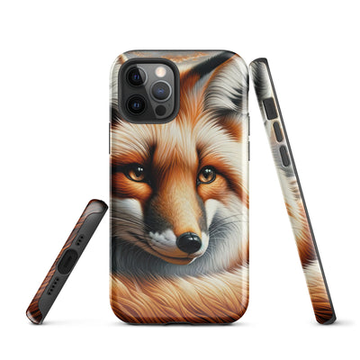 Ölgemälde eines nachdenklichen Fuchses mit weisem Blick - iPhone Schutzhülle (robust) camping xxx yyy zzz iPhone 12 Pro