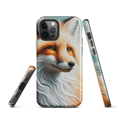 Ölgemälde eines anmutigen, intelligent blickenden Fuchses in Orange-Weiß - iPhone Schutzhülle (robust) camping xxx yyy zzz iPhone 12 Pro