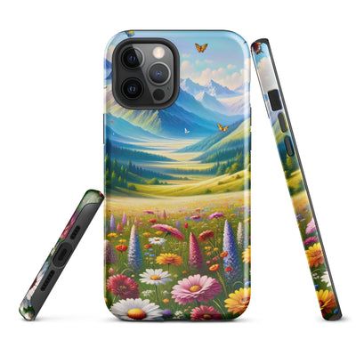 Ölgemälde einer ruhigen Almwiese, Oase mit bunter Wildblumenpracht - iPhone Schutzhülle (robust) camping xxx yyy zzz iPhone 12 Pro Max