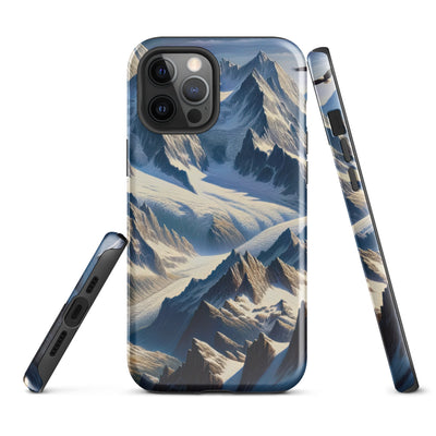 Ölgemälde der Alpen mit hervorgehobenen zerklüfteten Geländen im Licht und Schatten - iPhone Schutzhülle (robust) berge xxx yyy zzz iPhone 12 Pro Max
