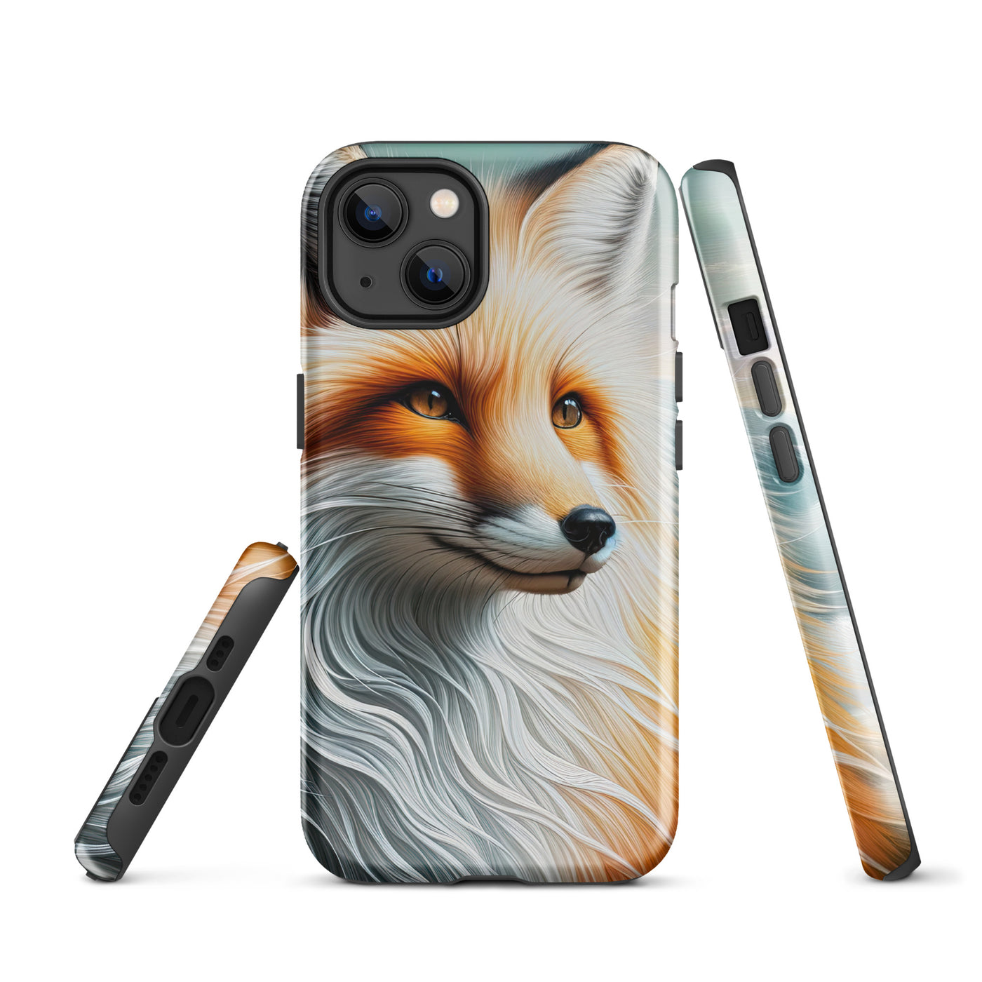 Ölgemälde eines anmutigen, intelligent blickenden Fuchses in Orange-Weiß - iPhone Schutzhülle (robust) camping xxx yyy zzz iPhone 13