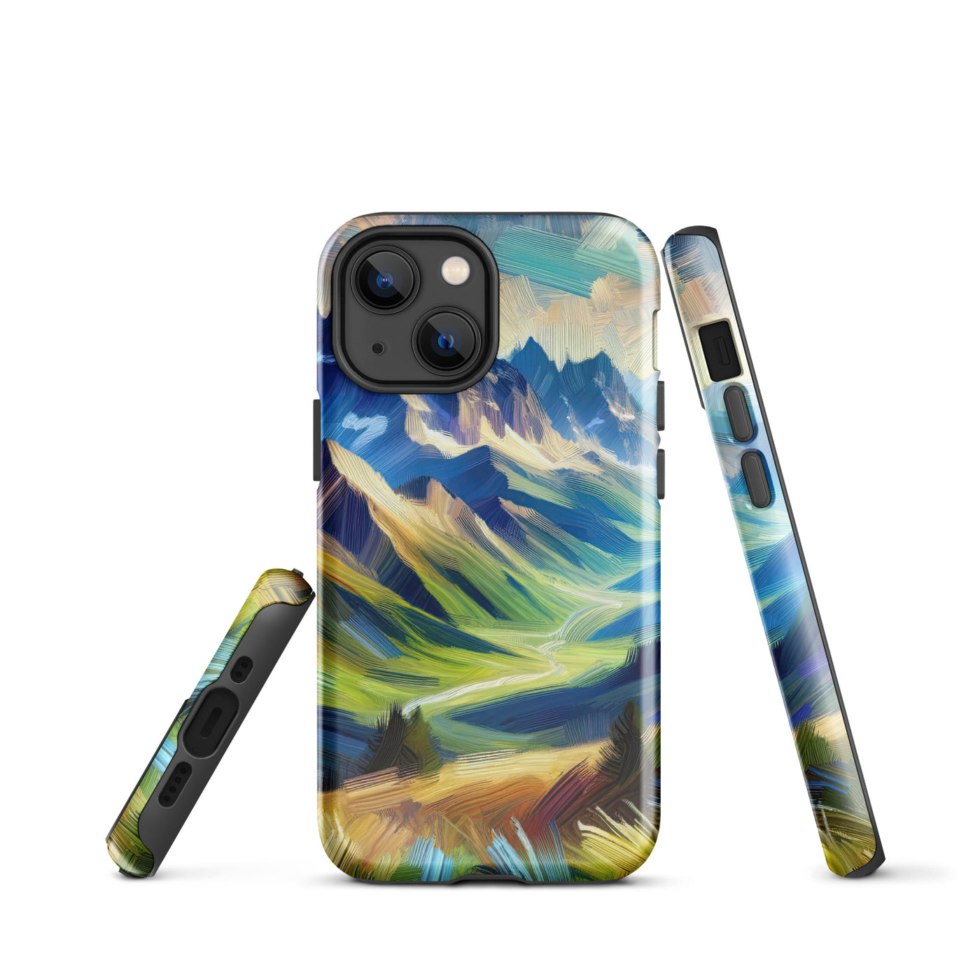 Impressionistische Alpen, lebendige Farbtupfer und Lichteffekte - iPhone Schutzhülle (robust) berge xxx yyy zzz iPhone 13 mini