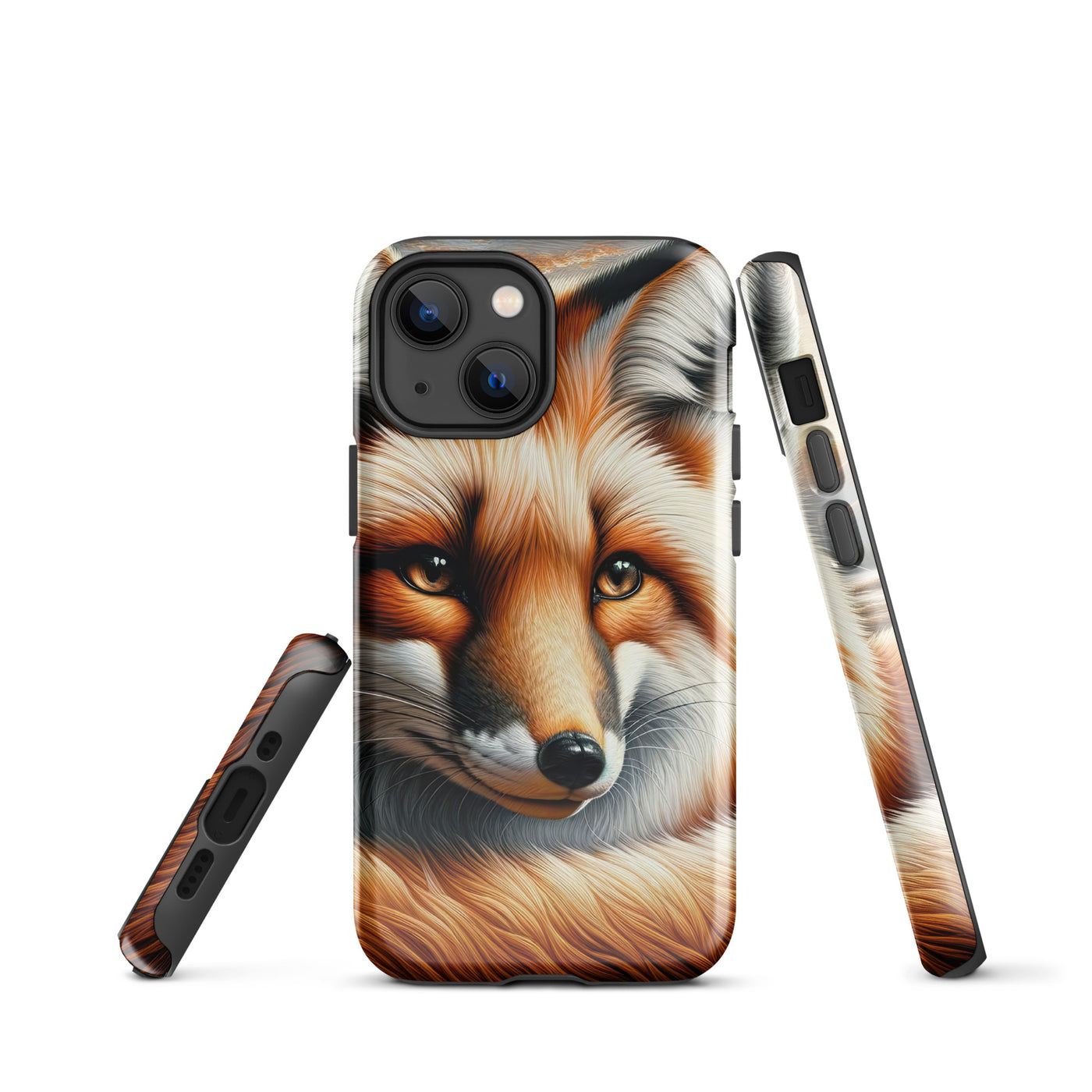 Ölgemälde eines nachdenklichen Fuchses mit weisem Blick - iPhone Schutzhülle (robust) camping xxx yyy zzz iPhone 13 mini