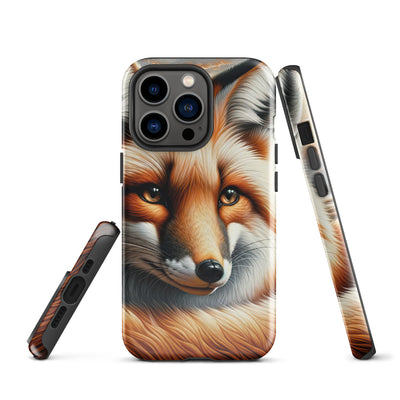 Ölgemälde eines nachdenklichen Fuchses mit weisem Blick - iPhone Schutzhülle (robust) camping xxx yyy zzz iPhone 13 Pro